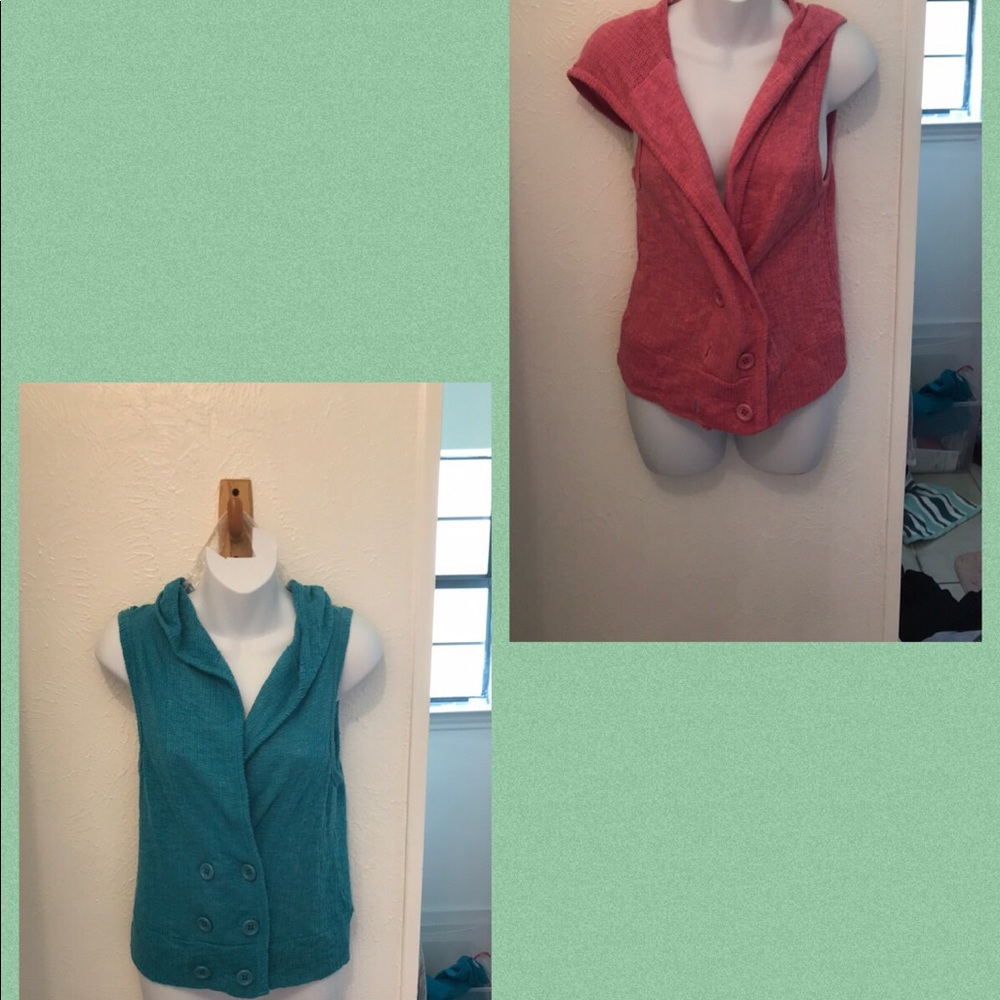 Two for one. Pink and turquoise Tops SzL